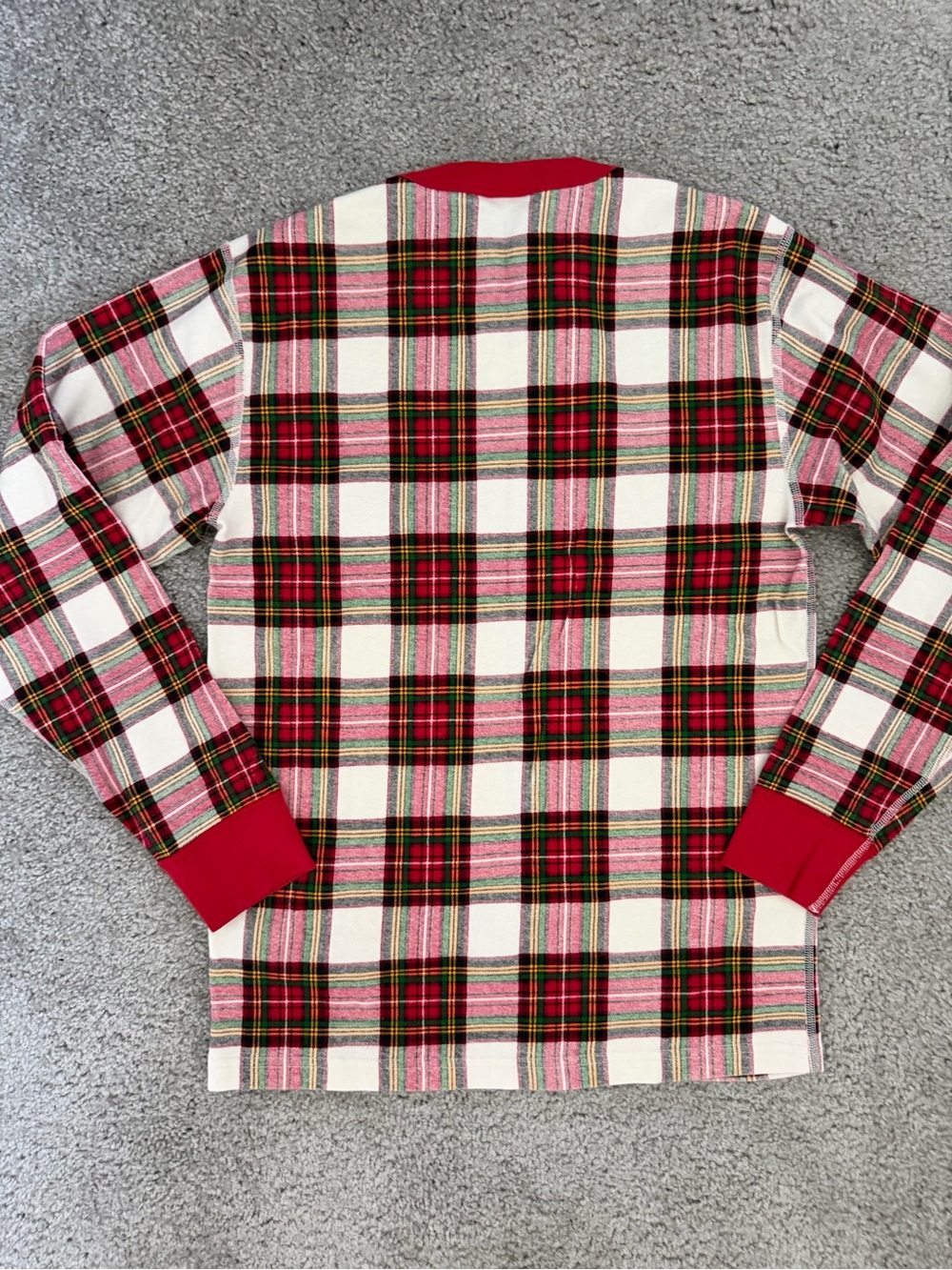 Men’s Hanna Andersson Red and Cream Plaid Long Sleeve Pajama Set Christmas - Picture 5 of 8
